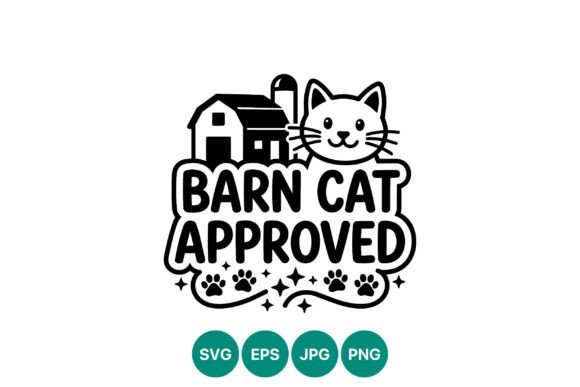 Barn Cat Approved Cute Cat Vector