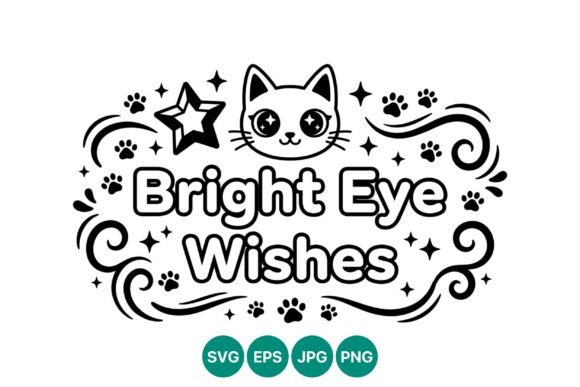 Bright Eye Wishes Cat Vector