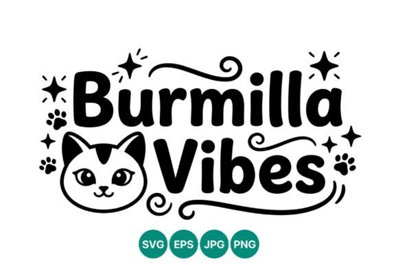 Burmilla Vibes Cat Face Vector Art