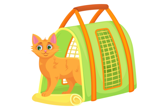 Cat Carrier Cartoon Icon. Pet Travel Bag