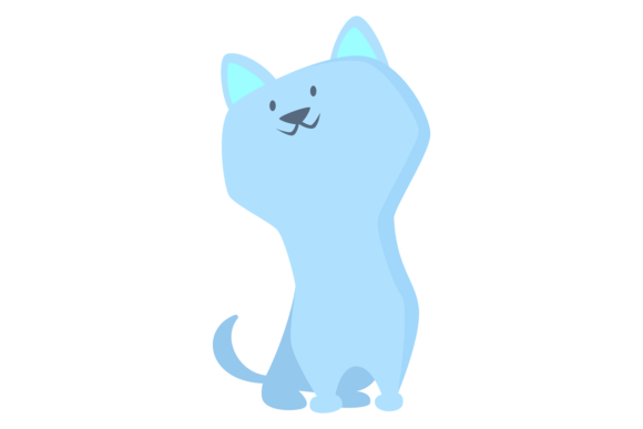 Cat Drawing. Cute Kitten Character. Pet