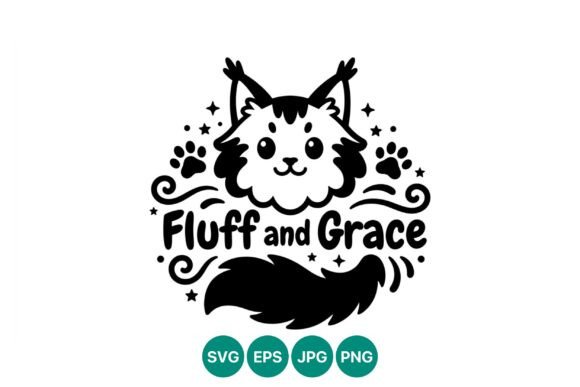 Cat Face Fluff and Grace Vector