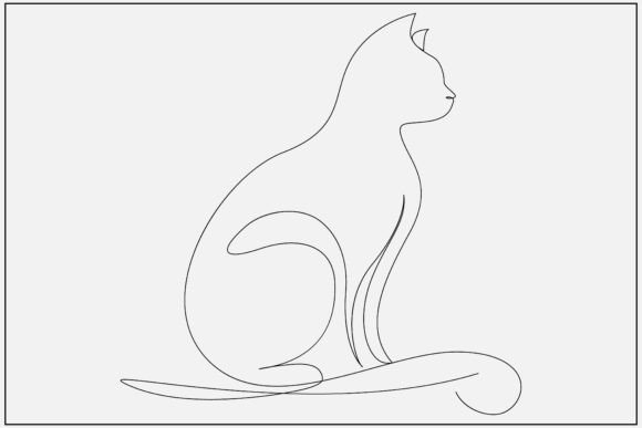 Cat Line Art Minimal Design