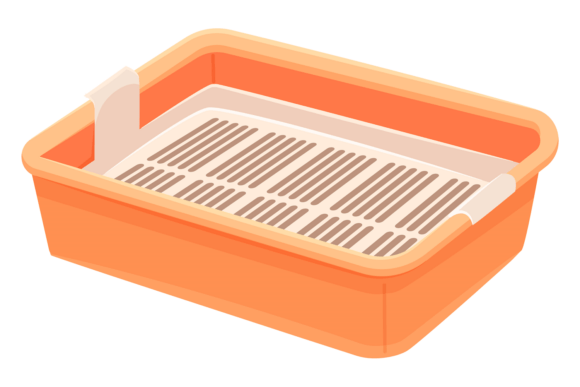 Cat Litter Box Cartoon Icon. Pet Toilet