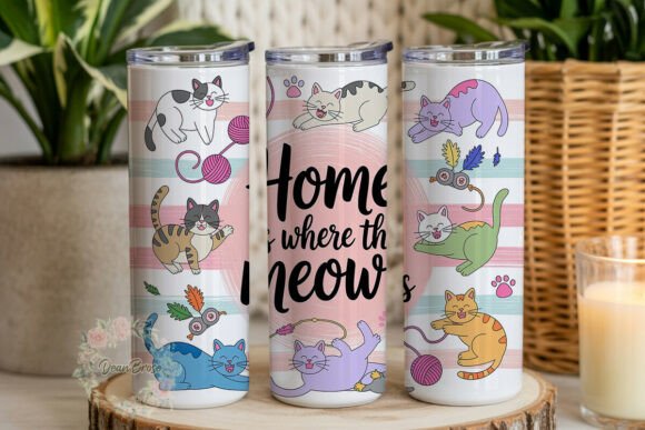 Cute Cat Lover 20oz Tumbler Wrap
