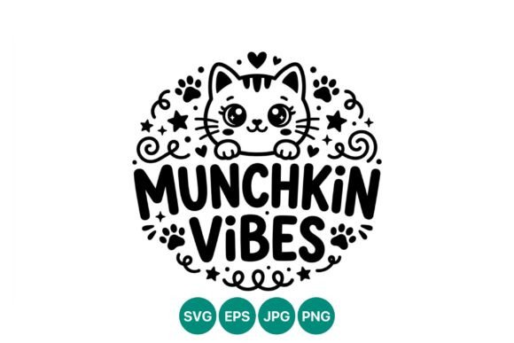 Cute Munchkin Cat Face Vector