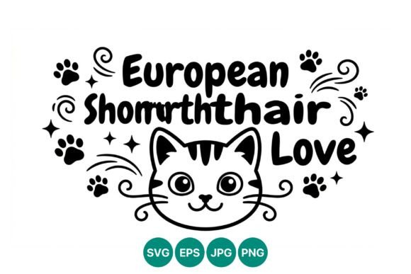 European Shorthair Cat Face Vector