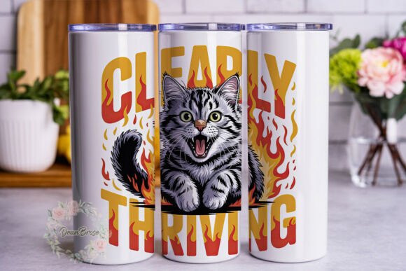 Fierce Thriving Cat 20oz Tumbler Wrap