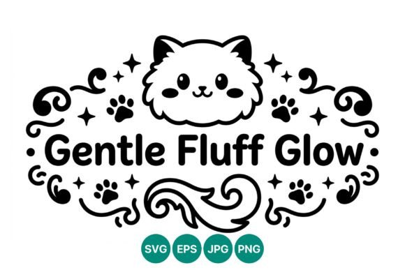 Gentle Fluff Glow Cat Face Vector