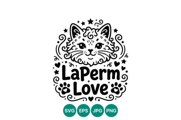LaPerm Cat Love Vector Art