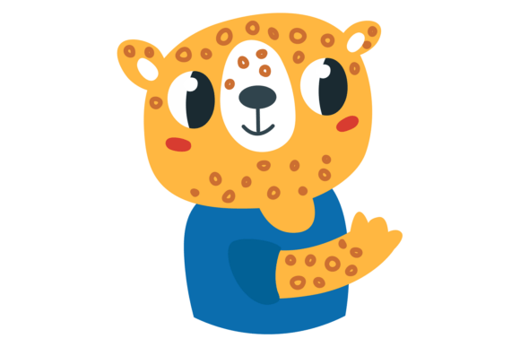 Leopard Color Character. Funny Wild Cat