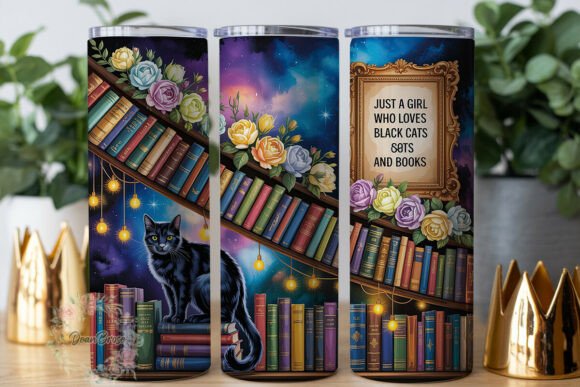 Mystical Bookshelf Cat 20oz Tumbler