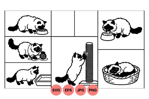 Playful Himalayan Cat Clipart