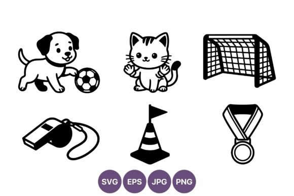 Puppy Soccer Kitten Sports Icons