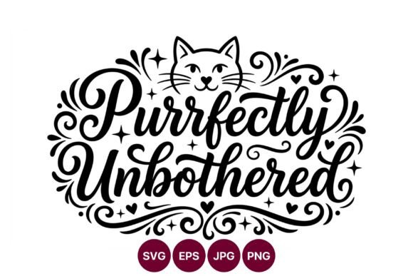 Purrfectly Unbothered Cat Calligraphy