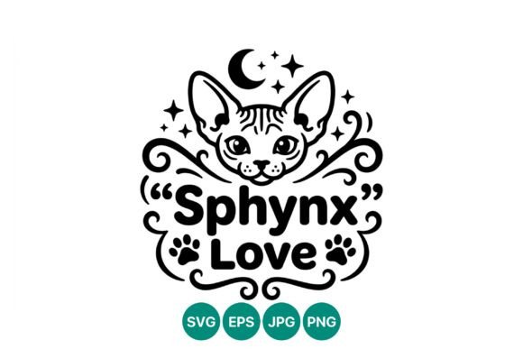 Sphynx Cat Love Vector Art